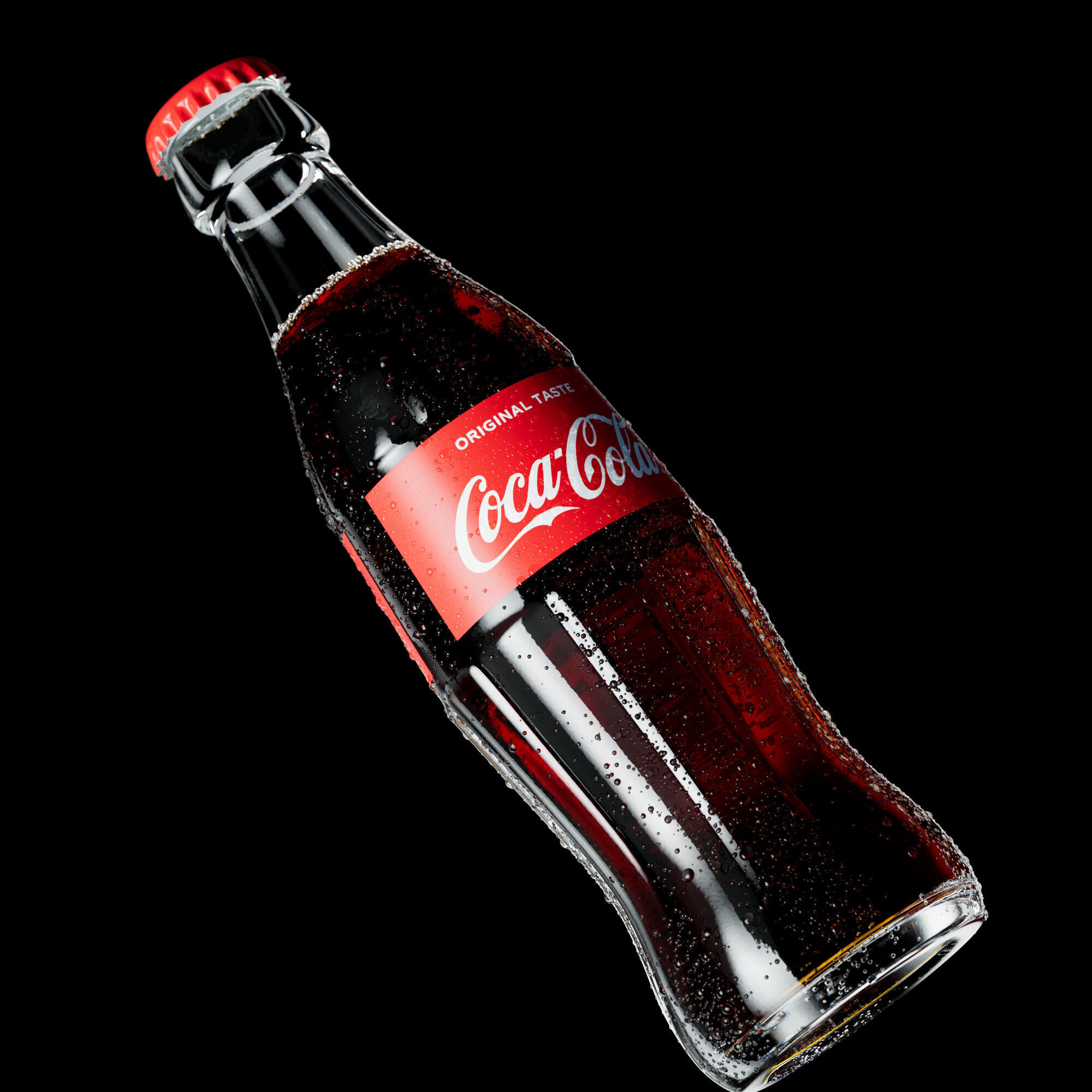 Coca Cola - 330ml with Droplets Low-poly 3D model_5