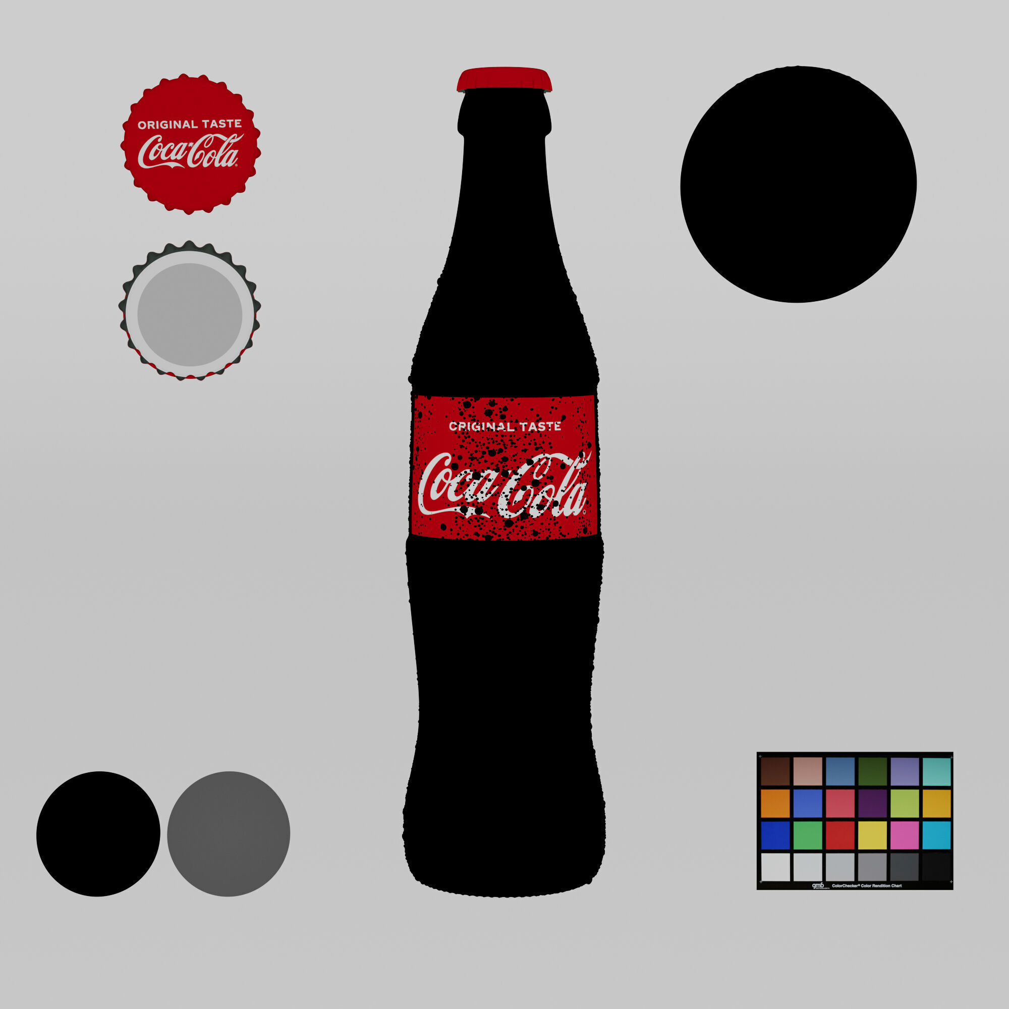 Coca Cola - 330ml with Droplets Low-poly 3D model_2