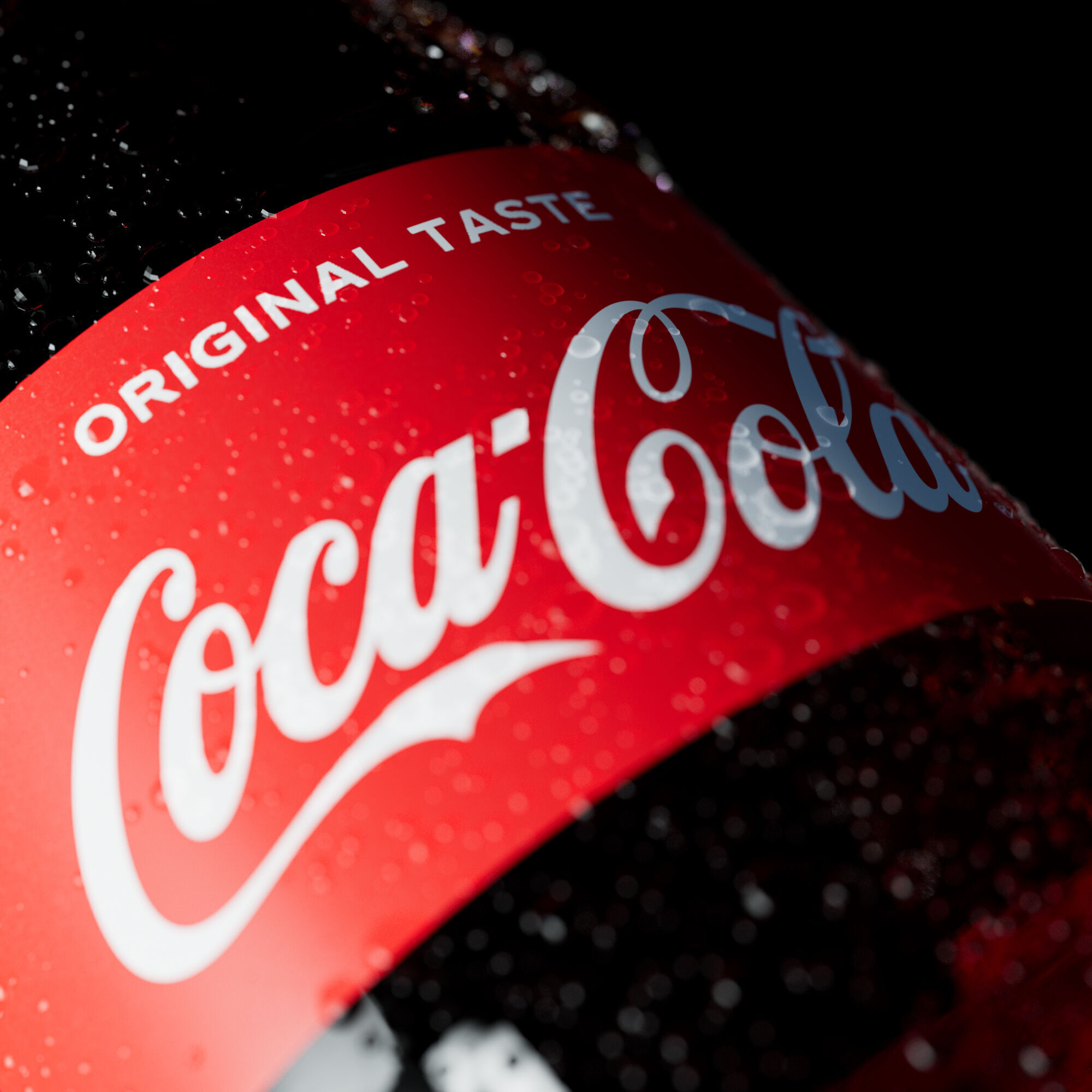 Coca Cola - 330ml with Droplets Low-poly 3D model_6