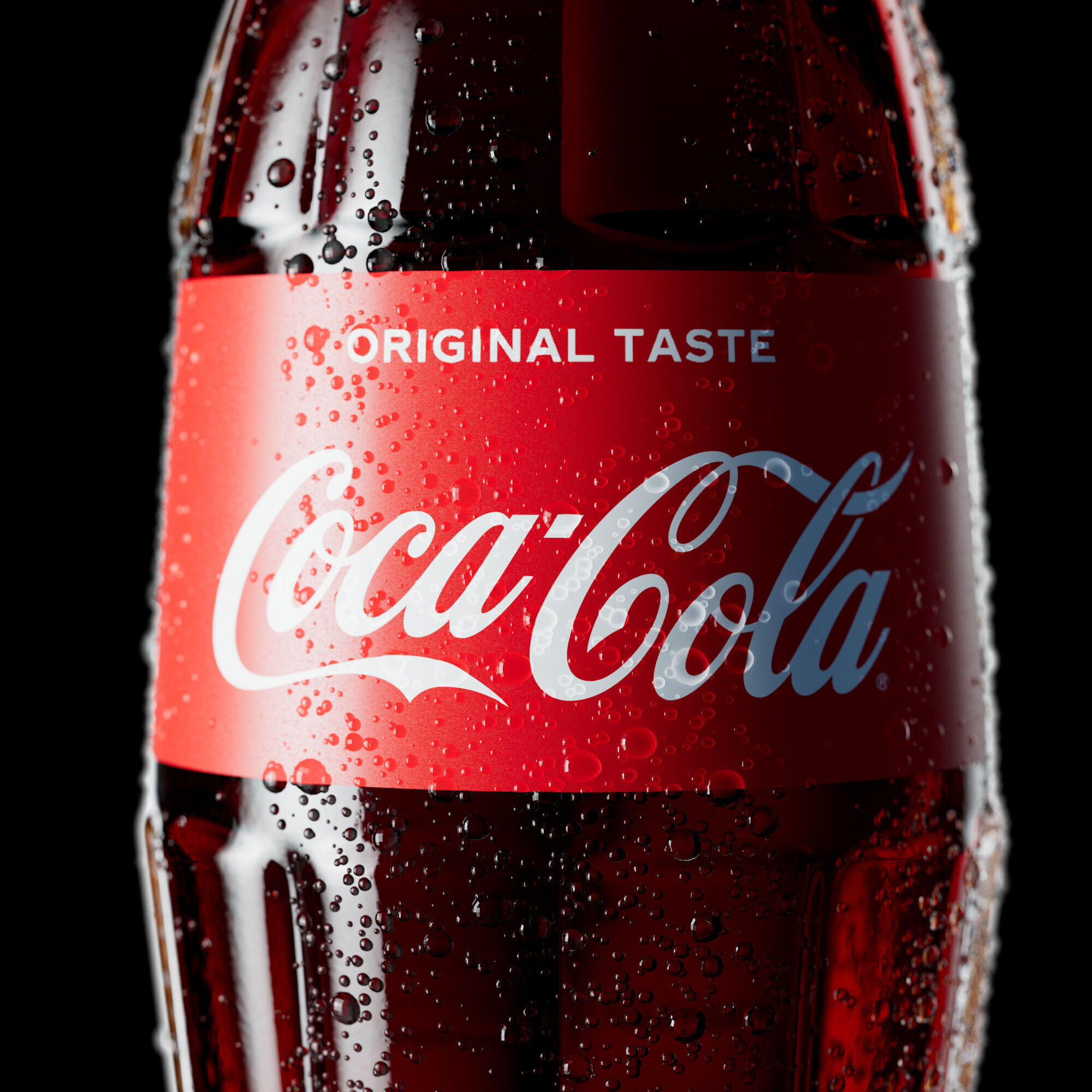 Coca Cola - 330ml with Droplets Low-poly 3D model_9