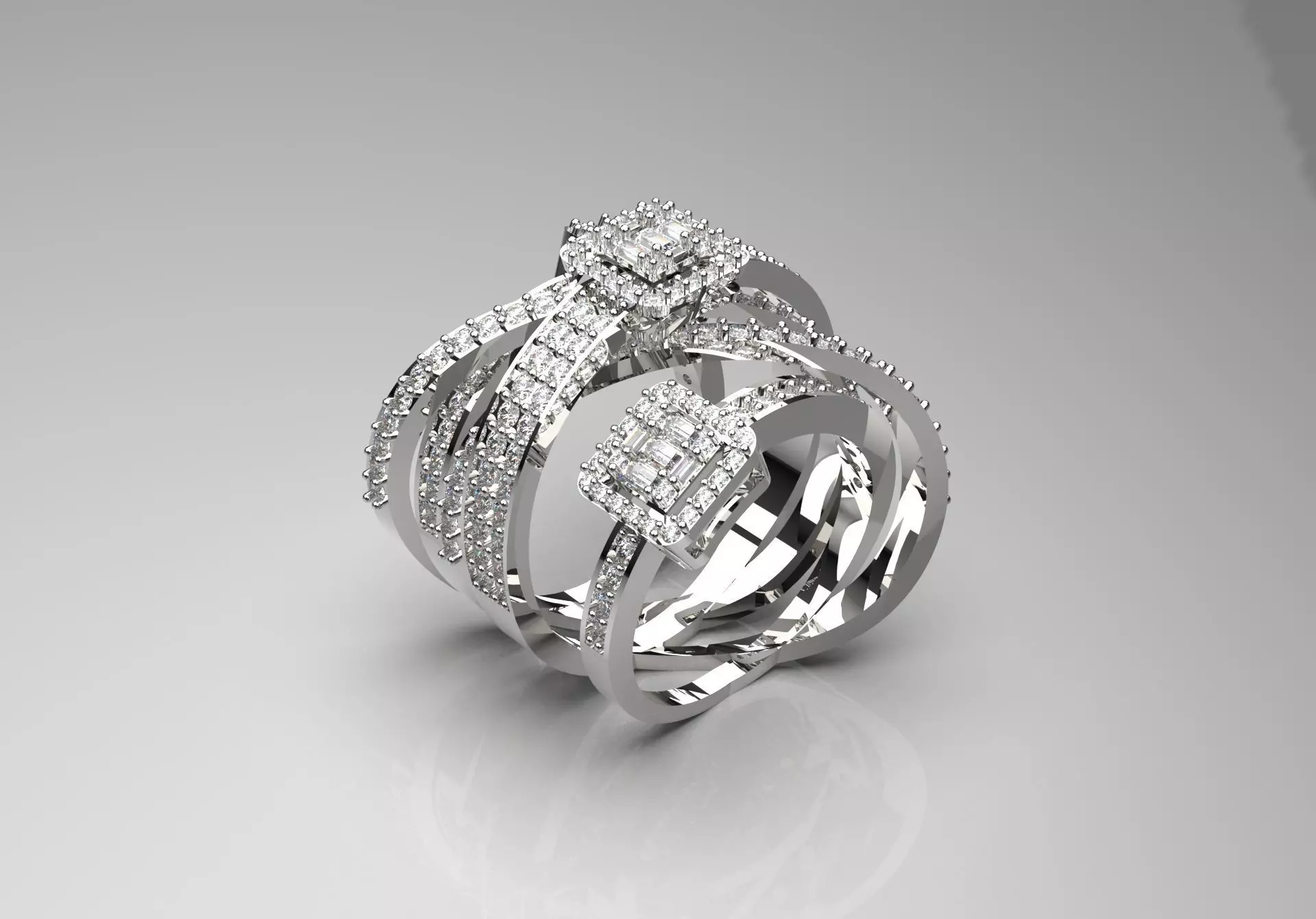 luxury diamond ring jr00050 3D print model