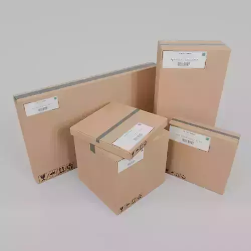 Versatile Shipping Box Ensemble - Rigged and Customizable 3D Model Collection