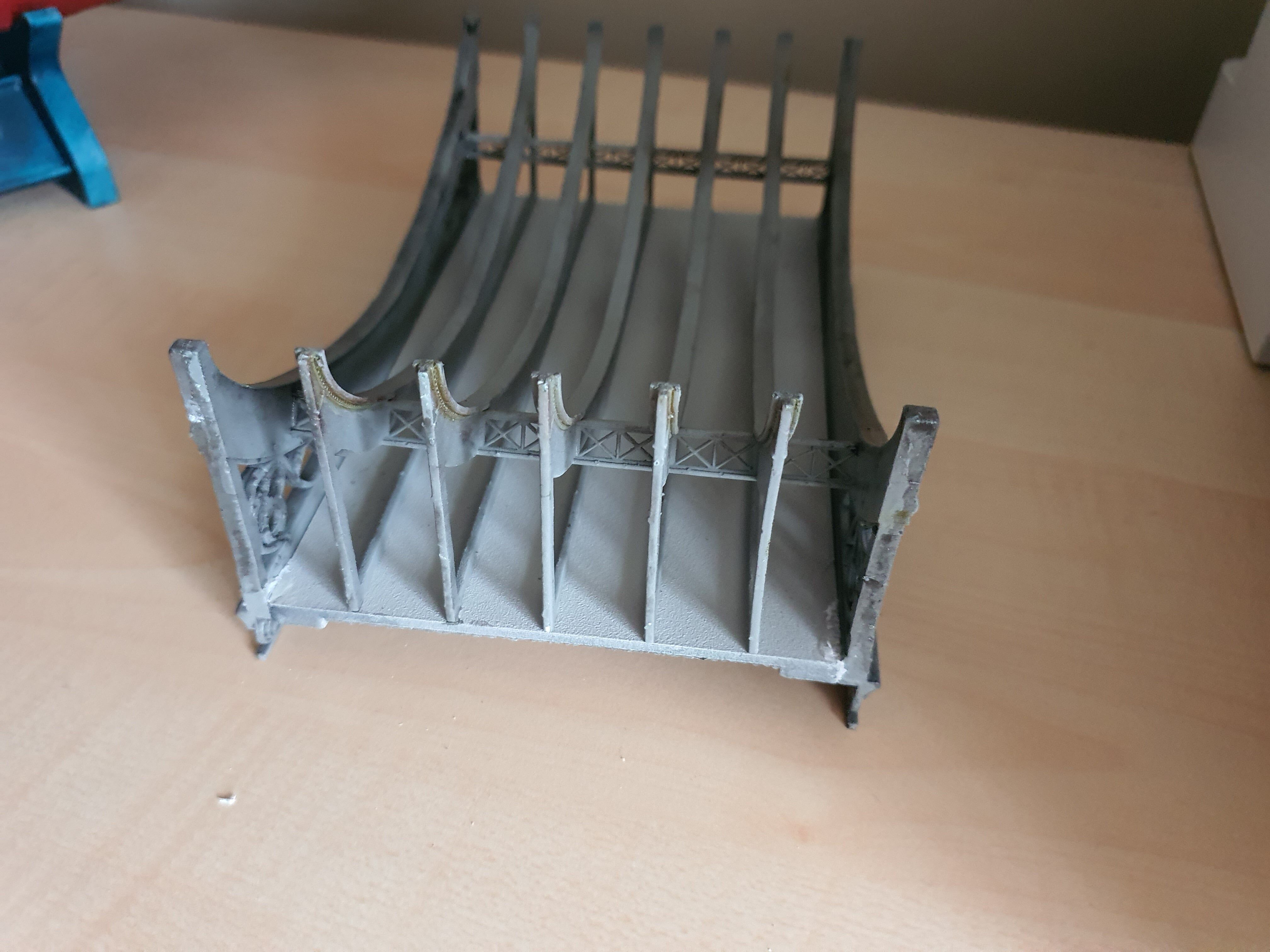 Pre supported Historical Road Bridge for H0 Scale 3D print model_1