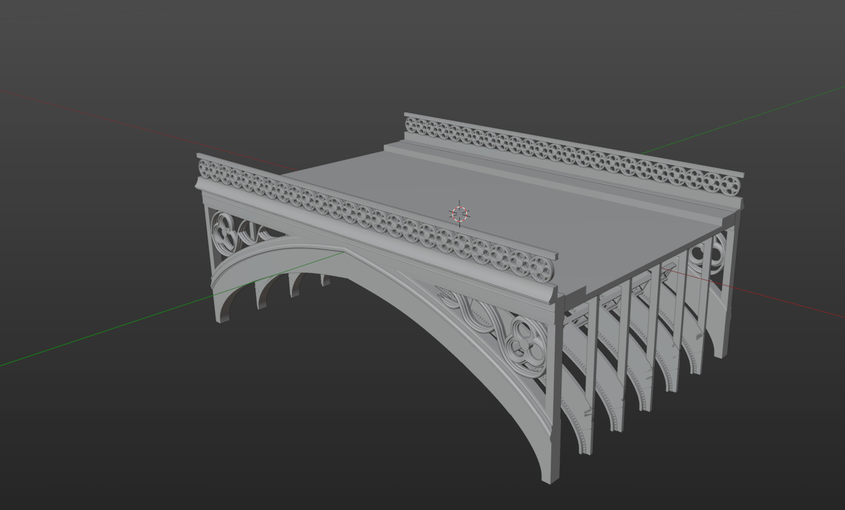 Pre supported Historical Road Bridge for H0 Scale 3D print model_8