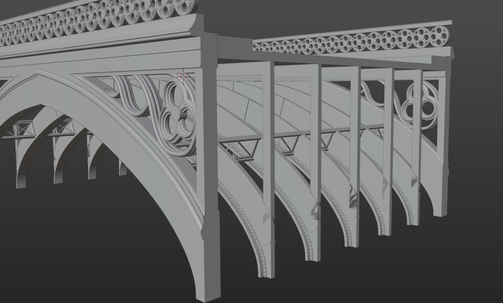 Pre supported Historical Road Bridge for H0 Scale 3D print model_10