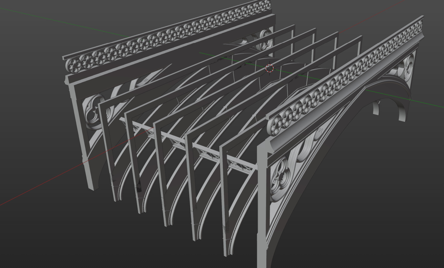 Pre supported Historical Road Bridge for H0 Scale 3D print model_11