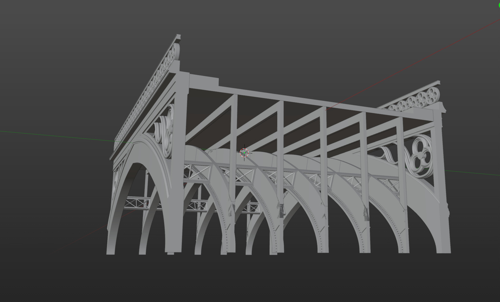 Pre supported Historical Road Bridge for H0 Scale 3D print model_9