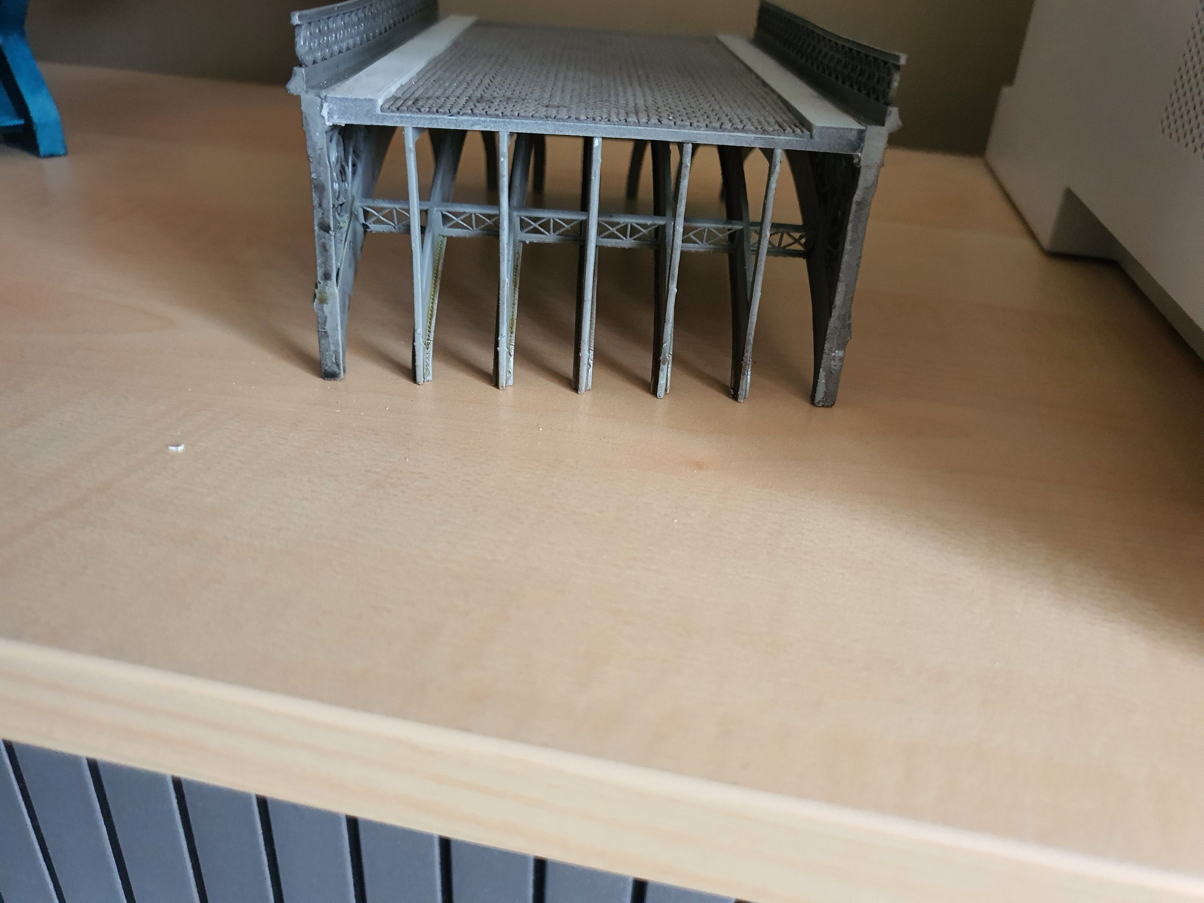 Pre supported Historical Road Bridge for H0 Scale 3D print model_3