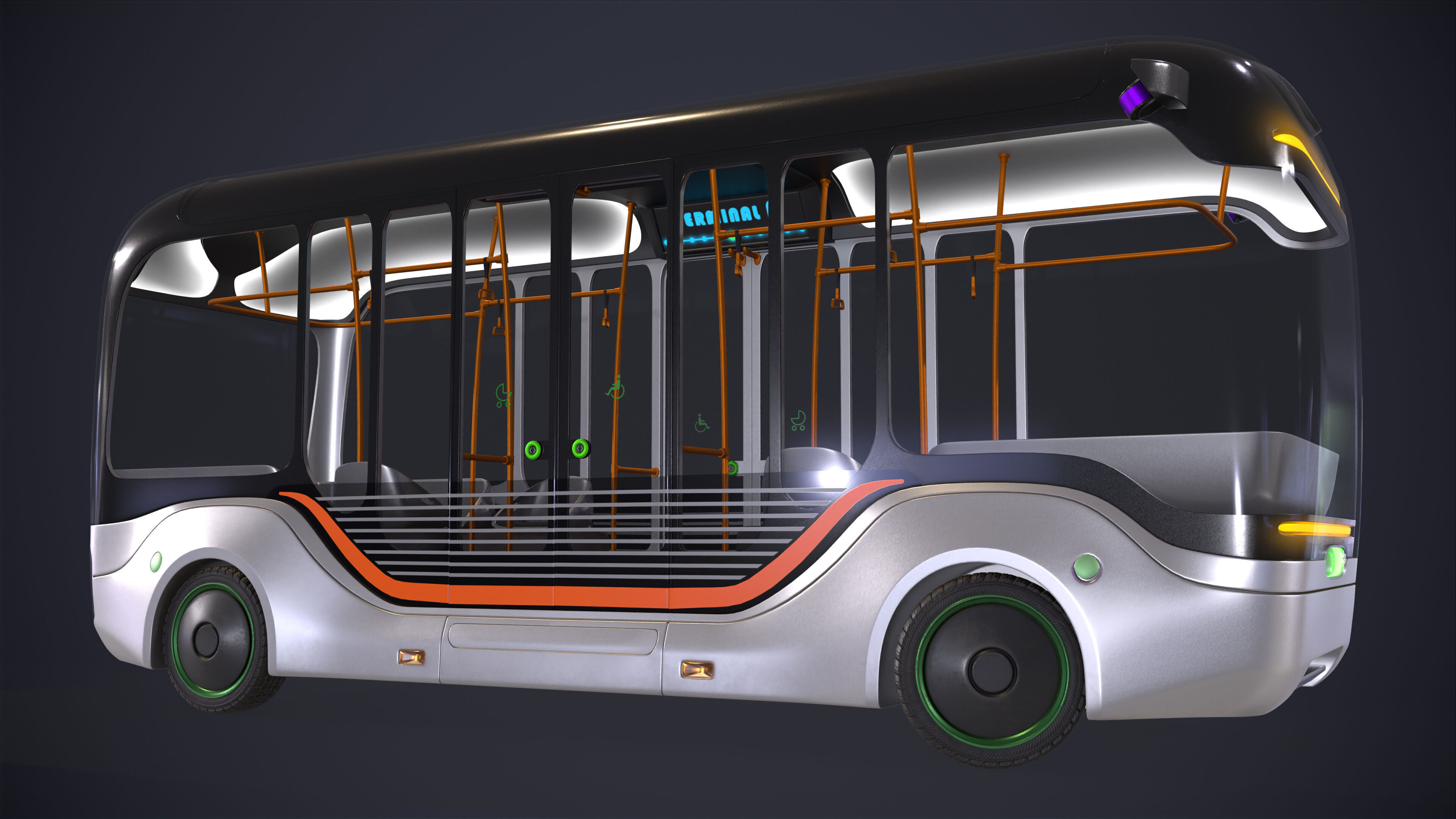 Bus Self Driving 3D model_5