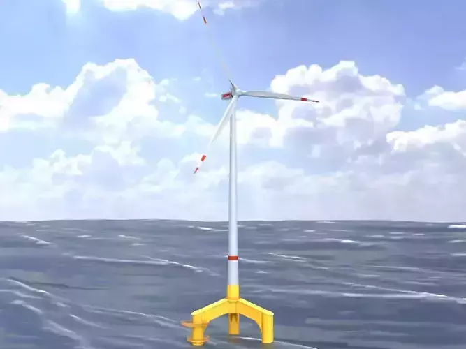 Wind turbine with Tripile Offshore Foundation E1 H-160 RD-138