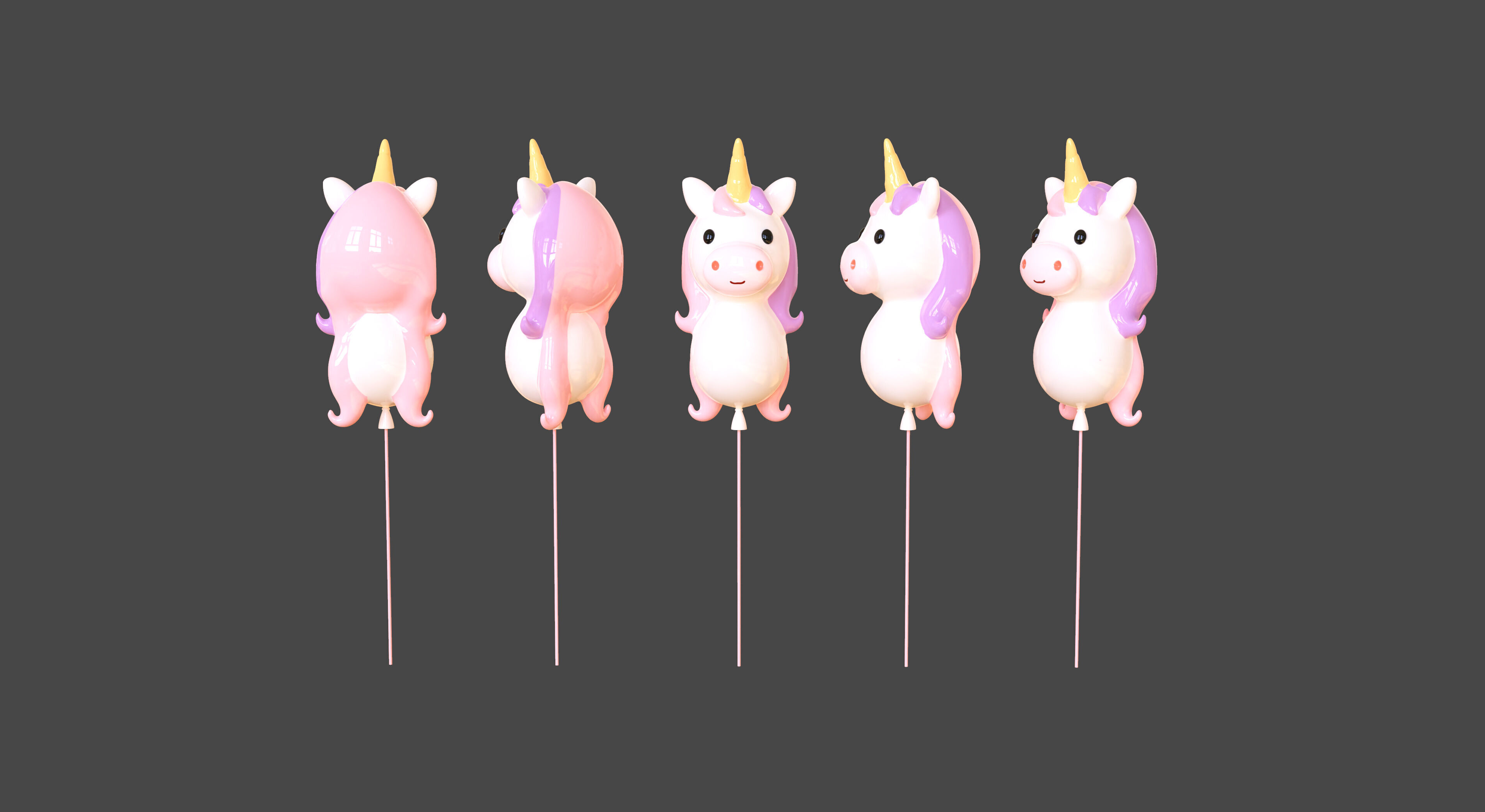 Birthday Balloons  - Colorful Party Decoration Prop 05  Low-poly 3D model_1