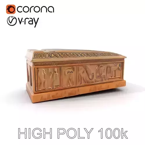 Ancient Egyptian Sarcophagus Model Pack with Hieroglyphic Details