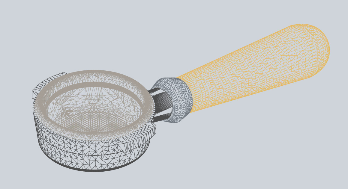 Coffee-Portafilter Low-poly 3D model_2