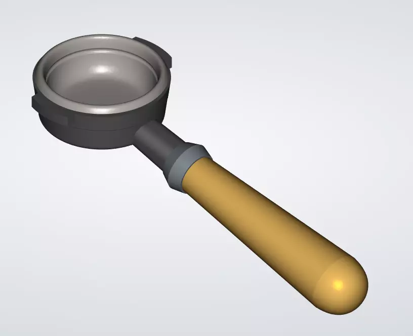 Coffee-Portafilter Low-poly 3D model_0