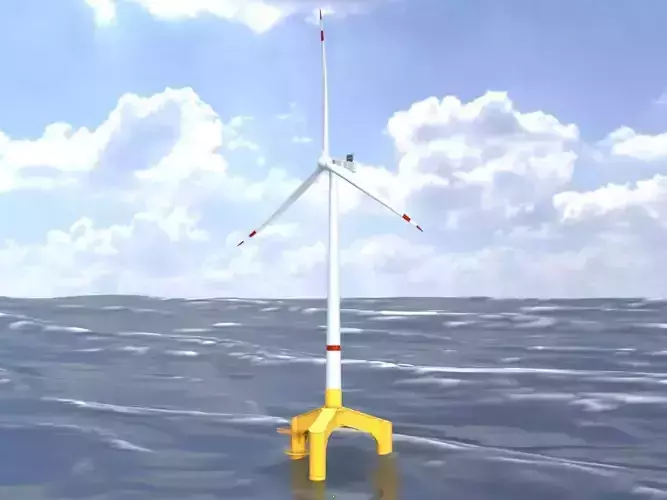 Wind turbine with Tripile Offshore Foundation V1 H-138 RD-162 m
