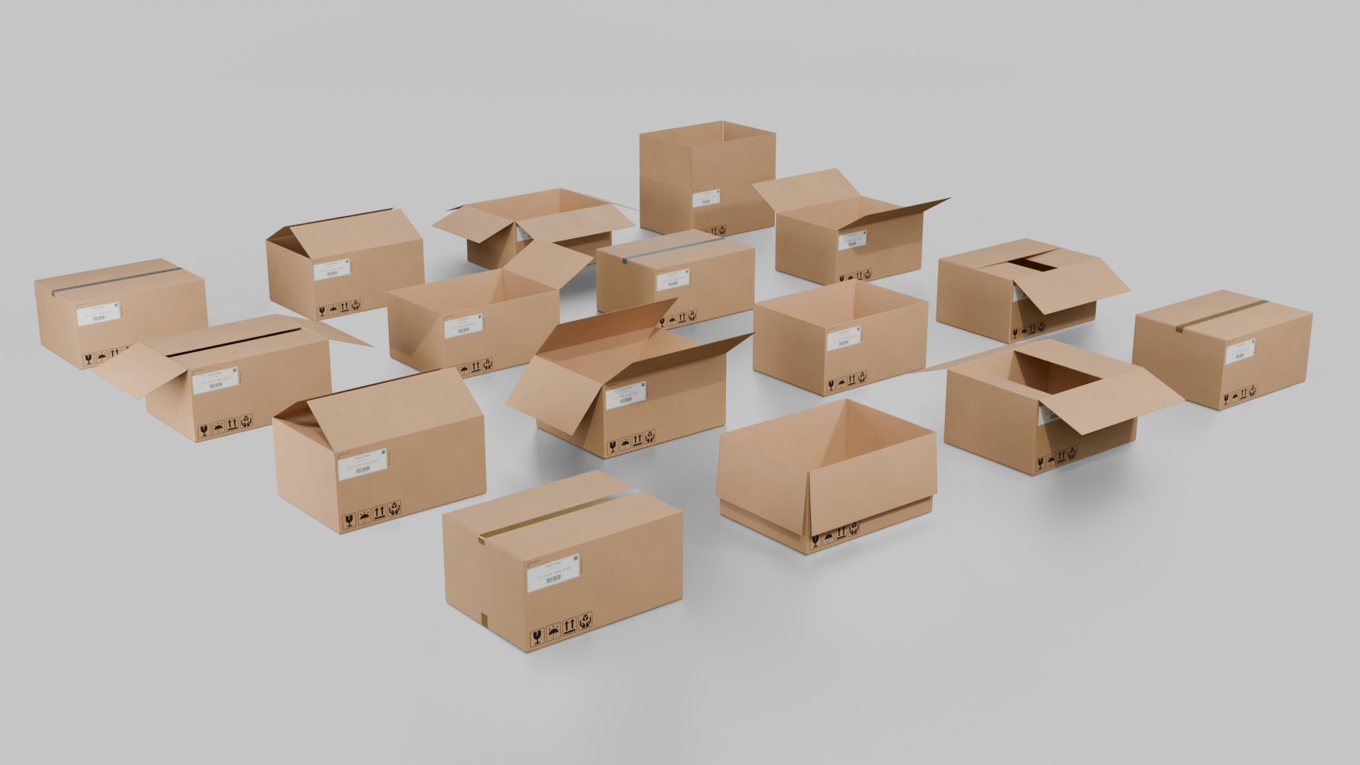Deep and Rectangular Box Set - Rigged and Customizable 3D Model Collection_40
