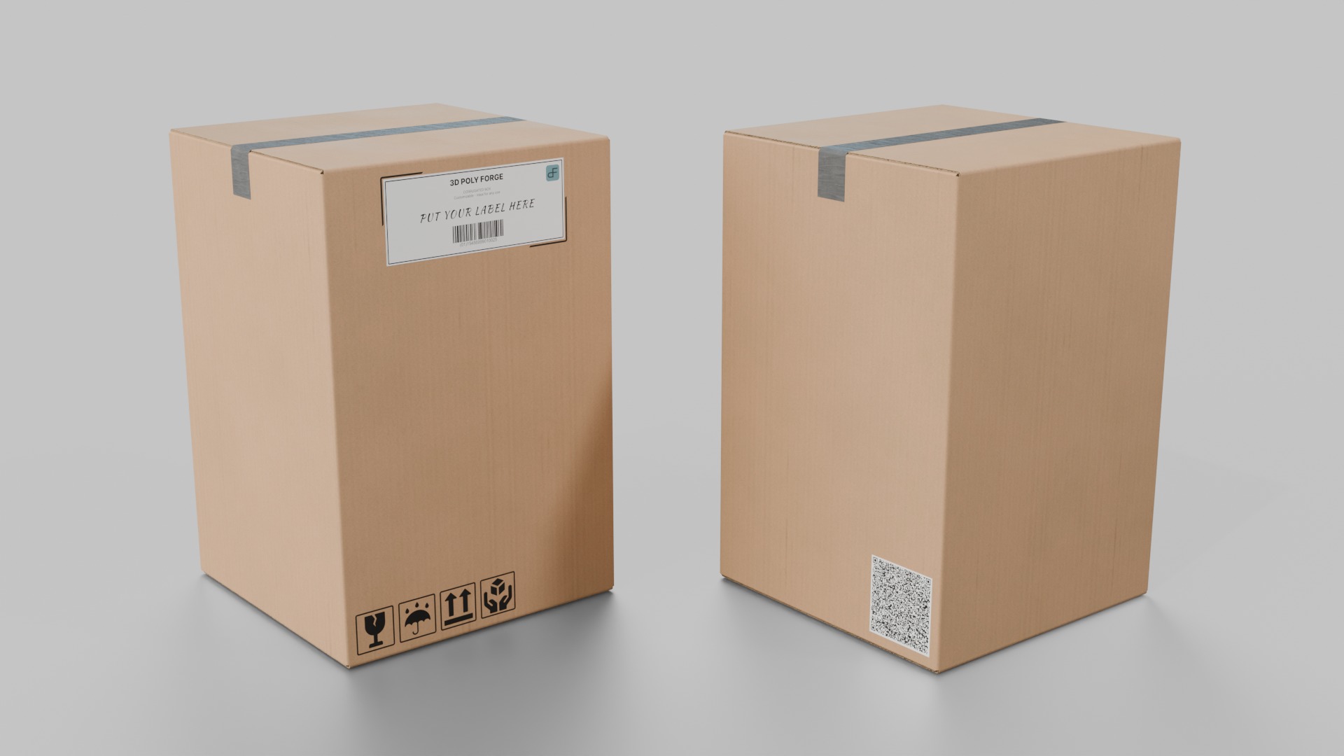 Deep and Rectangular Box Set - Rigged and Customizable 3D Model Collection_21