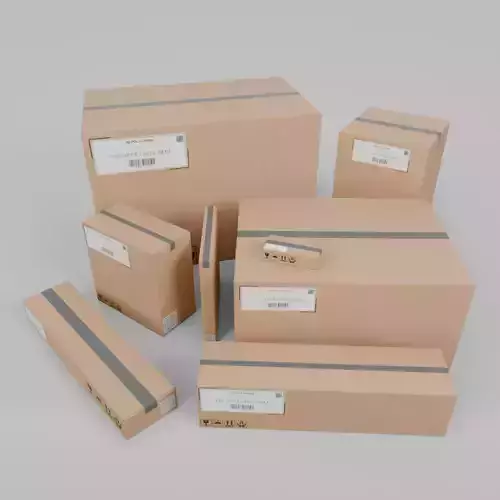 Deep and Rectangular Box Set - Rigged and Customizable 3D Model Collection
