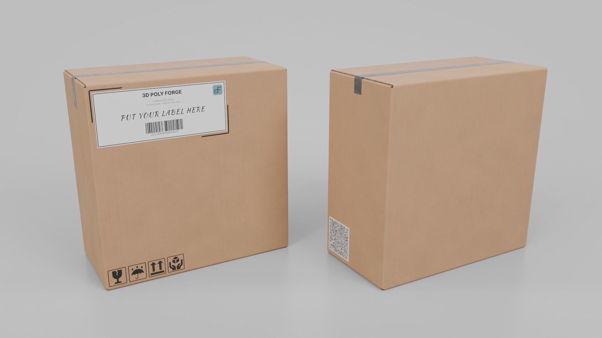Deep and Rectangular Box Set - Rigged and Customizable 3D Model Collection_43