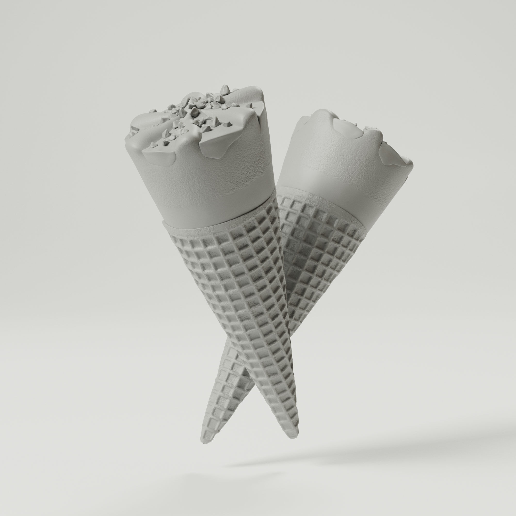 Ice Cream Cone 01 Low-poly 3D model_3