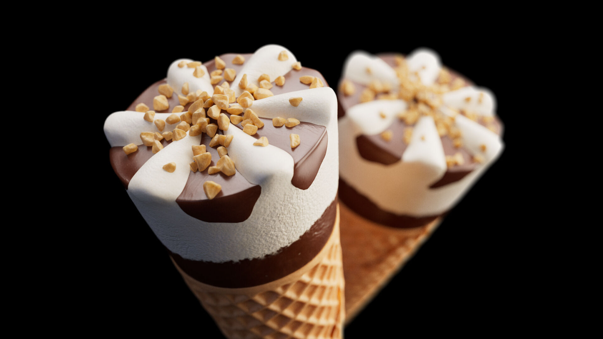 Ice Cream Cone 01 Low-poly 3D model_4