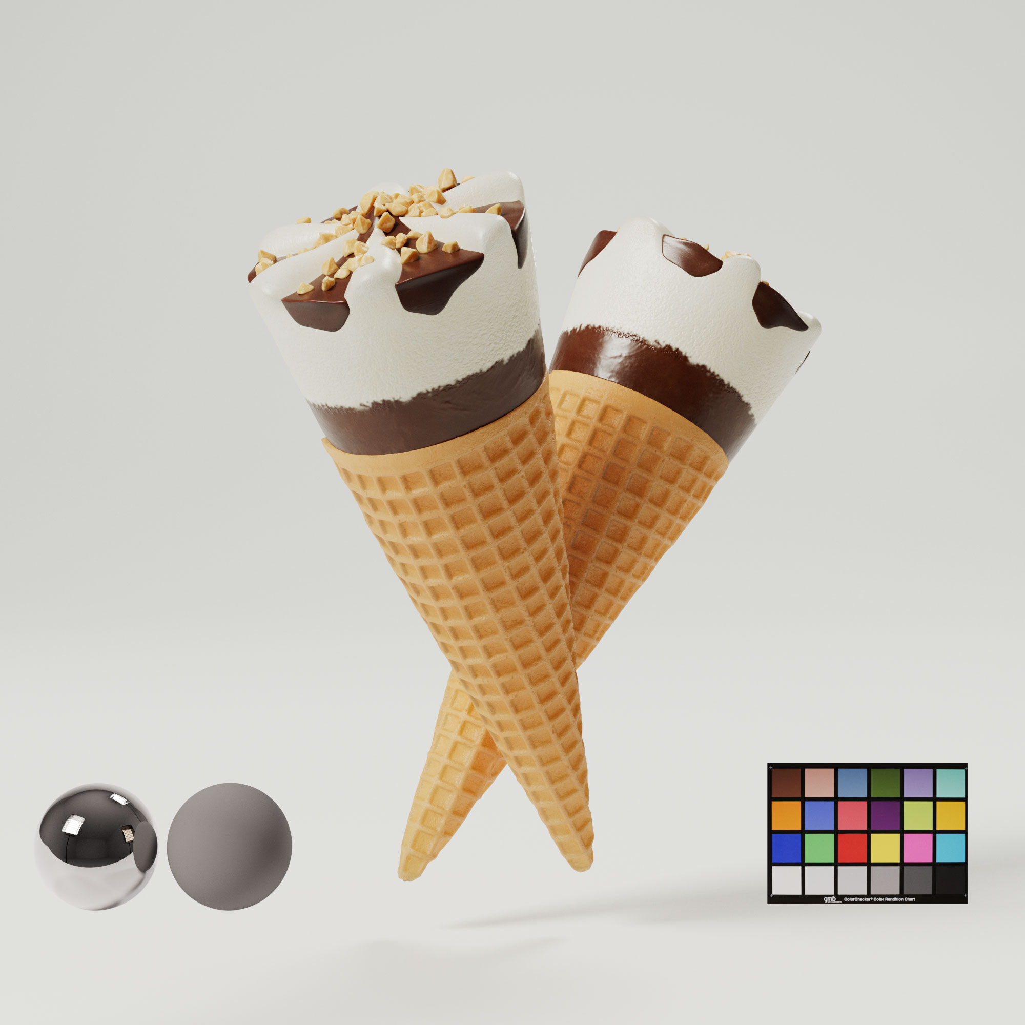 Ice Cream Cone 01 Low-poly 3D model_0