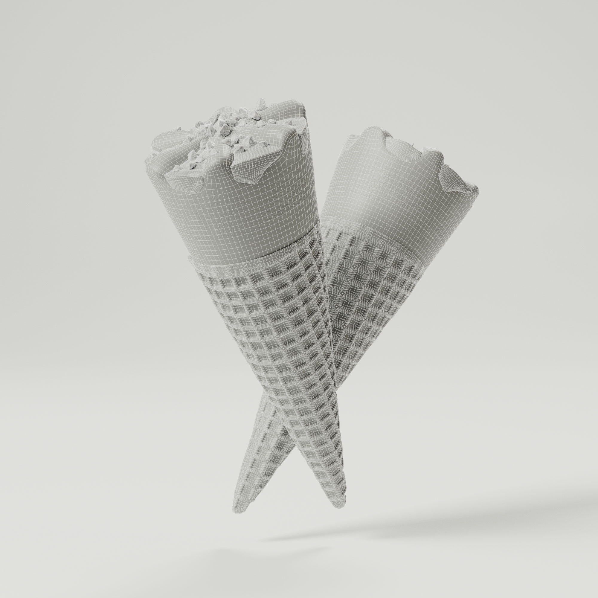 Ice Cream Cone 01 Low-poly 3D model_1