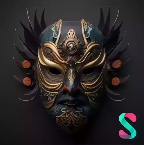 Ornamental Full Face Mask 3D Printable STL and 3D Files 3D print model