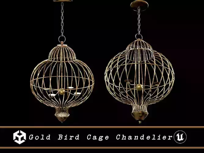 Gold Bird Cage Chandelier 