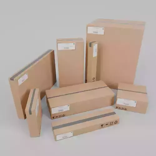 Long and Narrow Box Set - Rigged and Customizable 3D Model Collection