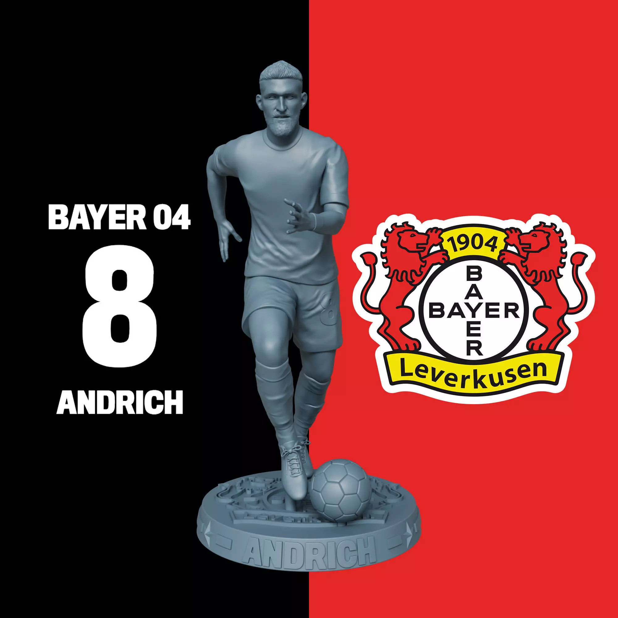 Robert Andrich 3D Printable Model Bayer 04 Leverkusen Number 8 3D print model