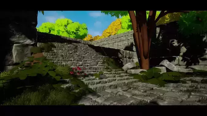 Stylized Stone Game Ready Environment for Unreal Engine