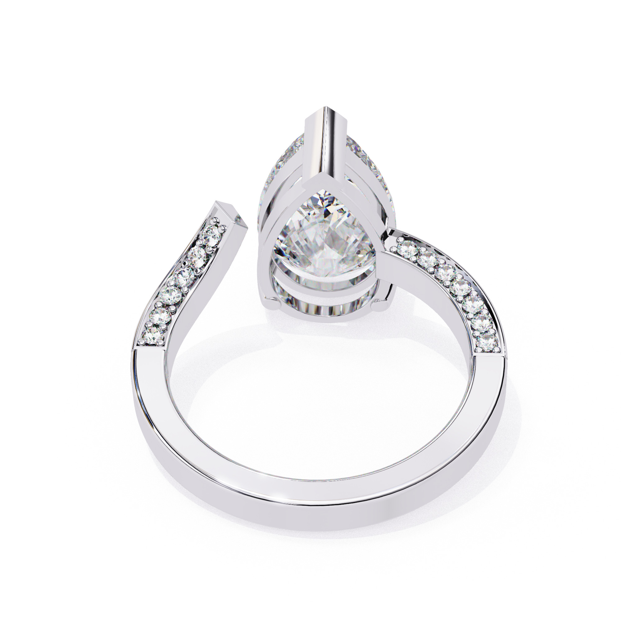 PEAR DIAMOND RING -CAD-159 3D model_11