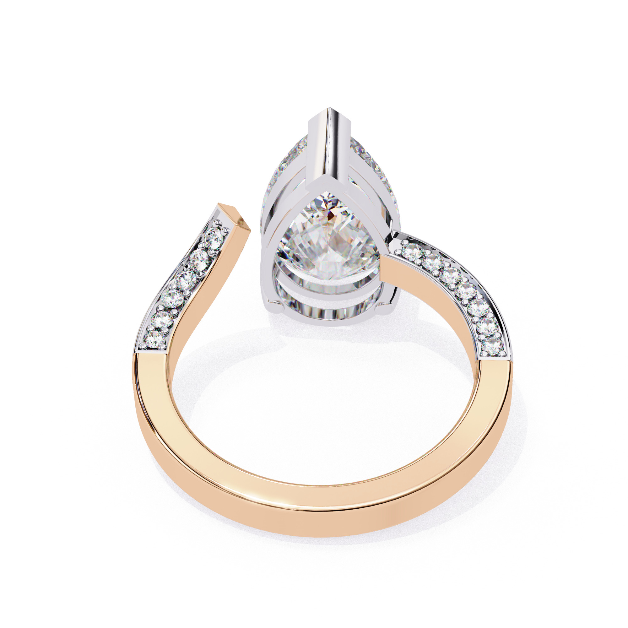 PEAR DIAMOND RING -CAD-159 3D model_15