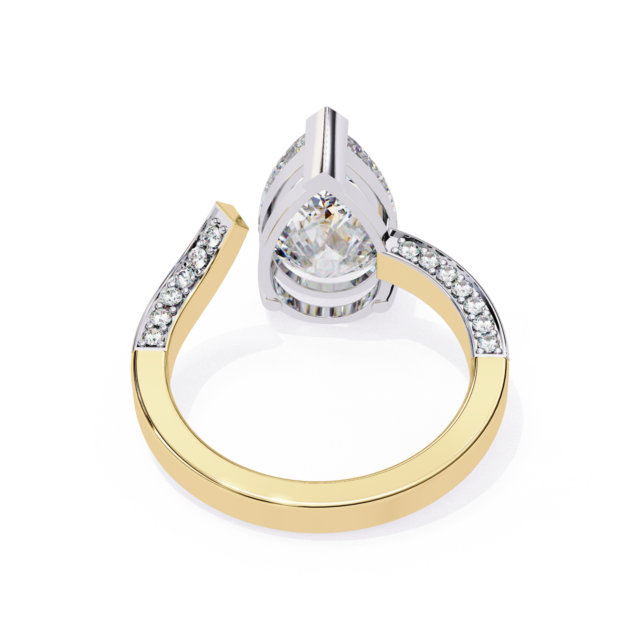 PEAR DIAMOND RING -CAD-159 3D model_13