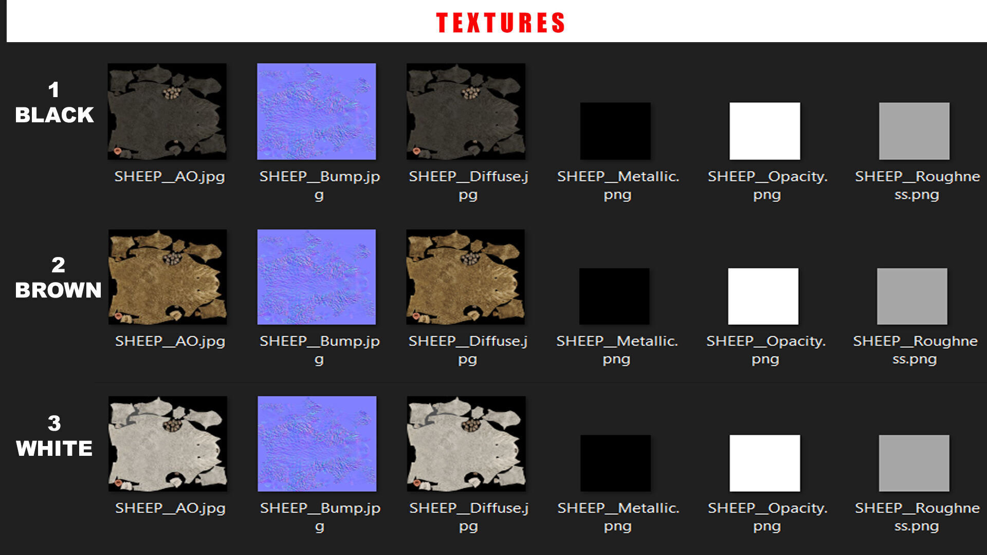 SHEEP ANIMATED 6 COLORS 3 Low-poly 3D model_2