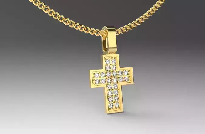 Diamond pave Criss-Cross 3D print model