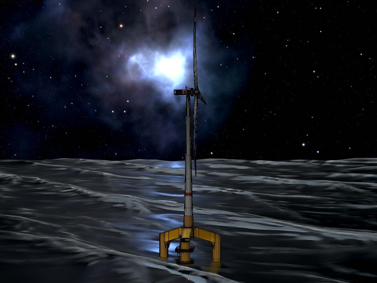 Wind turbine with Tripile Offshore Foundation E1 H-132 RD-172 m Low-poly 3D model_8