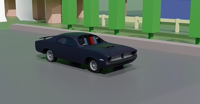 Chevrolet Camaro 1998  Low Poly 3D Model game Ready Low-poly 3D model