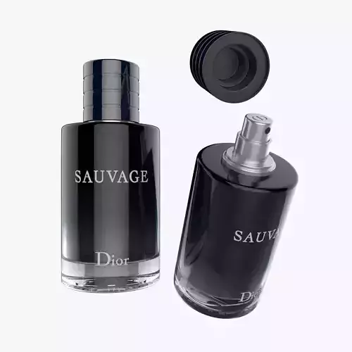 Sauvage Perfume 100ml Detailed Low High Subdiv Unwrapped