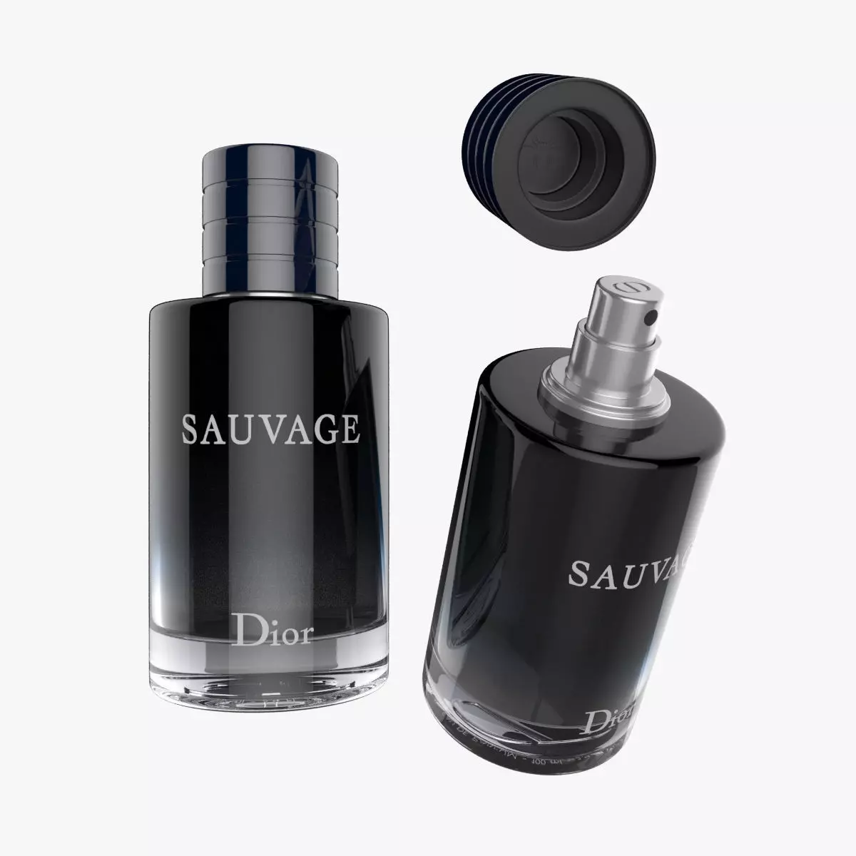 Sauvage Perfume 100ml Detailed Low High Subdiv Unwrapped Low-poly 3D model_0