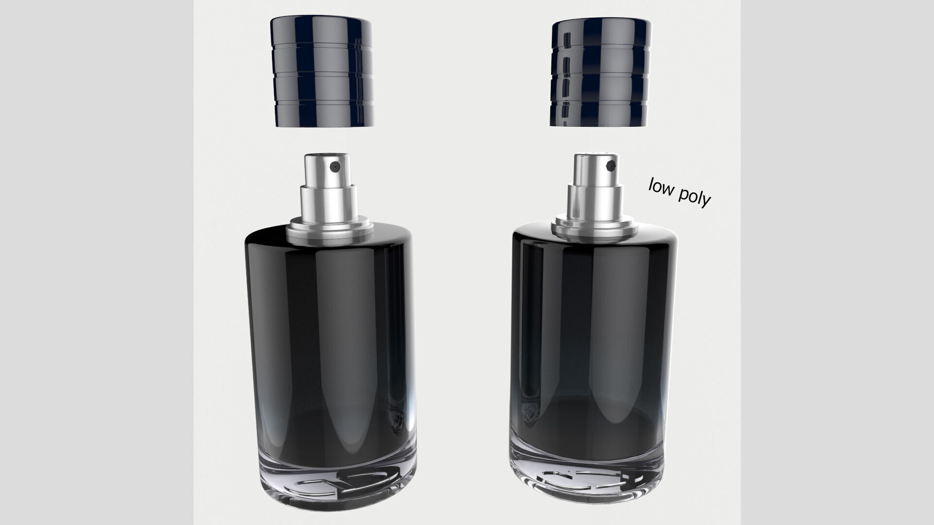 Sauvage Perfume 100ml Detailed Low High Subdiv Unwrapped Low-poly 3D model_6