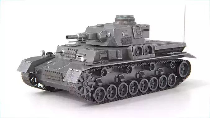 Panzer IV Panzer 4 Medium Tank WWII German Tank Short Barrel 3D model