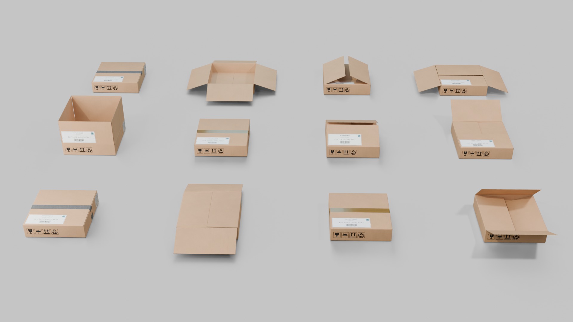 General-Purpose Packaging Box Set - Rigged and Customizable 3D Model Collection_43