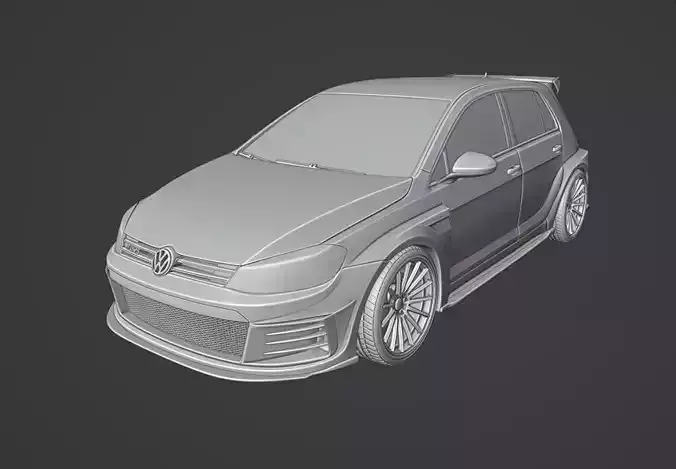 Volkswagen Golf GTI Widebody High-Quality 3D print model