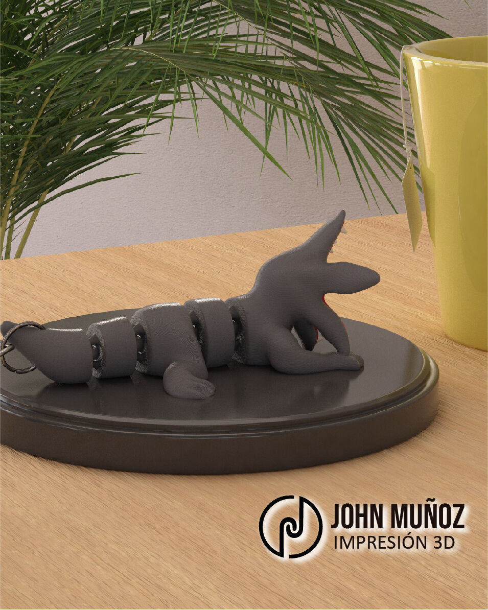 Doggy Demogorgon Articulated Version and Keychain  3D print model_3