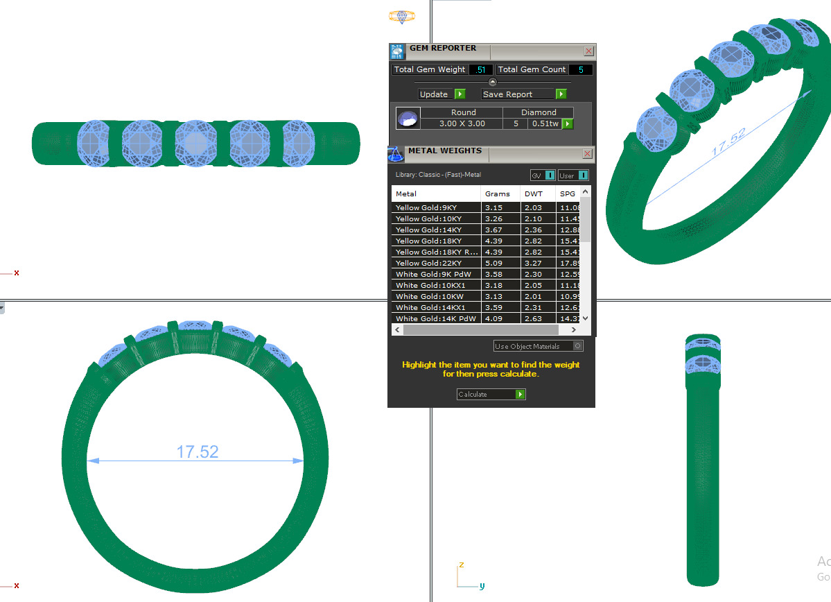 ROUND DIAMOND RING -CAD-187 3D model_20