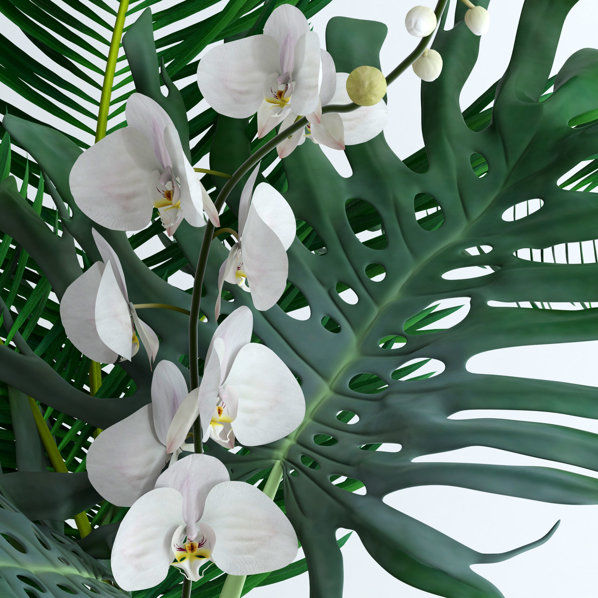 Exotic bouquet 3D model_4