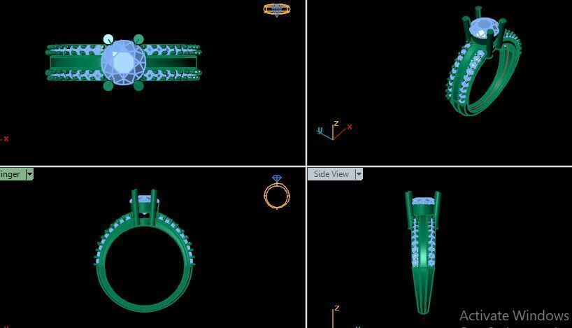 Modern Solitaire Engagement Ring 3D print model_13