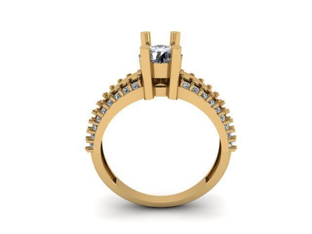 Modern Solitaire Engagement Ring 3D print model_3